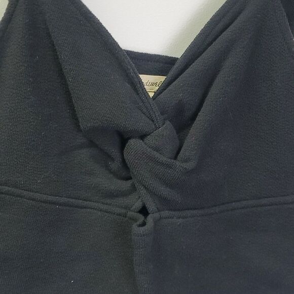 Madewell Cutout Knot Front Crop Top Black Size XL - Picture 3 of 7